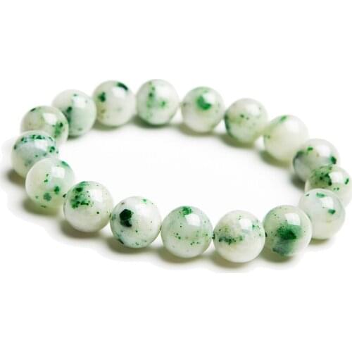 Precious Natural Dushan Ja de Bracelets Women Female 12mm Stretch Crystal Round Bead Bracelet AAAA