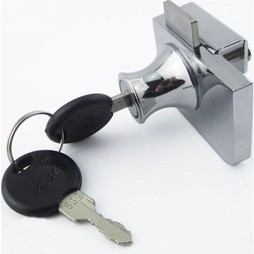 Double Glass Lock Zinc Alloy Showcase Push Glass Cabinet Door Cylinder Sliding Push Locks For Furniture Hardware