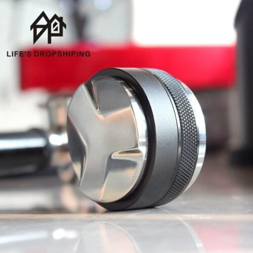 51/53/58mm Dual Sided Coffee Tamper Espresso Tamper 3 Angled Slopes and Flat Base Uncoated Solid Stainless Steel Leveler Tool