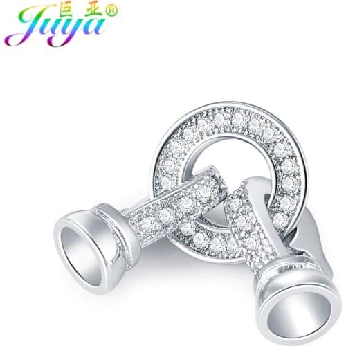 Juya DIY Jewelry Fittings Supplies Copper Connector Fastener Clasp Accessories For Natural Stone Pearls Bracelet Necklace Making