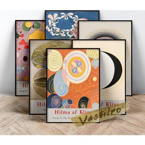 Hilma Af Klint Abstract Line Art Prints Canvas Painting Exhibition Museum Poster Wall Art Decor Prints Picture Home Decoration