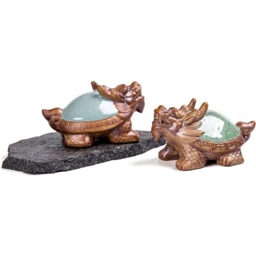 Ceramics Turtle Shape Tea Pets Landscape Home Decoration Accessories For Living Room Tea Pets Desk Decor Decoration Ornaments