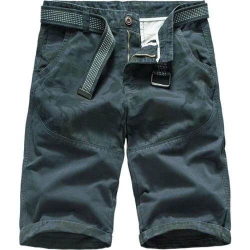 ZHUOFEI mens shorts summer Casual men knee length zipper fly cotton shorts fashion cloth cargo shorts male