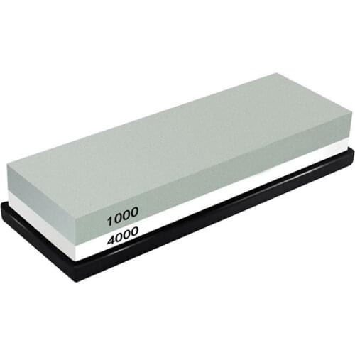 NHBR Whetstone Sharpening Stone 1000/4000 Grit Knife Sharpener Stone Waterstone Rubber Stone Holder Included