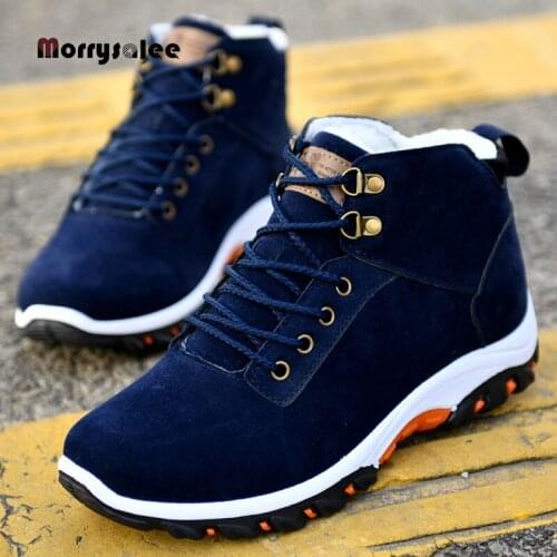 2020 New Fashion Men Snow Boots Warm Fur Winter Shoes Men Winter Boots Footwear Men Plus Size Ankle Boots Men Sneakers