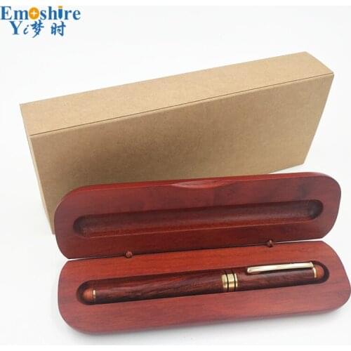 New Classic Roller Ball Pen Ballpoint Pens for Writing Supplies With Wooden Pencil Box Pencil Case for Business Gifts P107