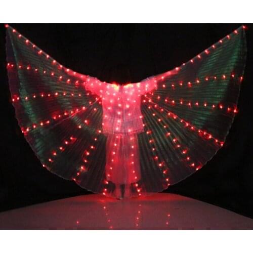 NEW Women Belly Dance Lamp Props Open 360 Degrees LED Shining Wings Girls Wings Angle Of Opening Dancer Props Wings