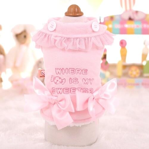 Pet Clothes For Dogs And Cats Yorkshire Teddy Chihuahua Dog Clothes Sweet Bowknot Vest Puppy Jacket Autumn & Winter Dress Coat