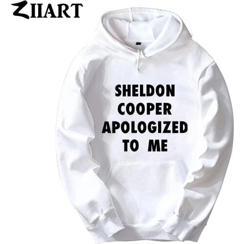 Girls Woman Hoodie TBBT Sheldon Cooper Apologize To Me Couple Clothes Autumn Winter Fleece ZIIART