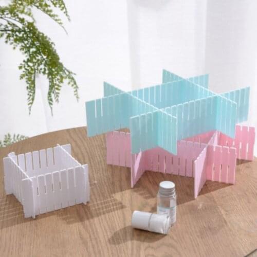 Adjustable Plastic Drawer Divider DIY Storage Shelves Household Free Combination Partition Board Space-saving Division Tools