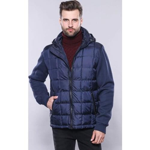 Hooded Navy Blue Winter Coat Wessi