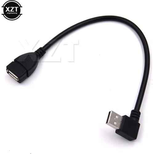 20cm Black Left Angled 90 Degree USB 2.0 Type A Male to Female USB Extension Cable Cord mini usb cable
