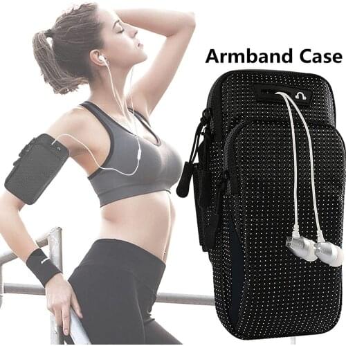 Arm Band Bag Universal Mobile Phone Case Fit For IPhone Xiaomi 6.53 inches Breathable Mesh Waterproof Sports Armband Phone Case