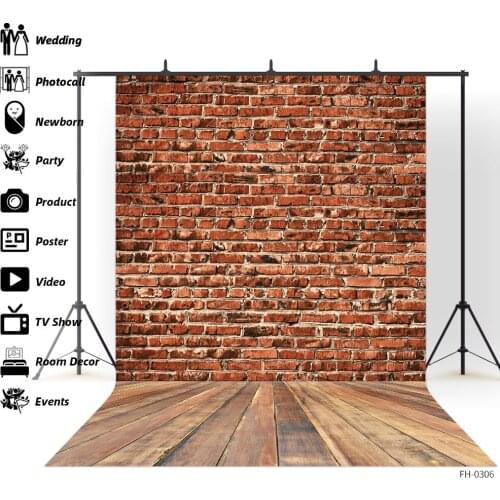 Red Brick Wall Wooden Floor Vintage Backdrops Props Portrait Photography For Photo Studio Backgrounds Children Newborn Photocall