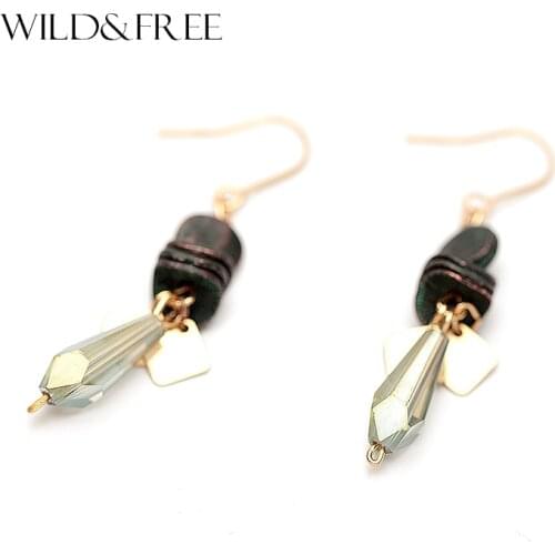 WILD & FREE Women Vintage Acrylic Water Drop Pendant Dangle Earrings Antique Gold Patina Drop Earrings for Women Jewelry Gift