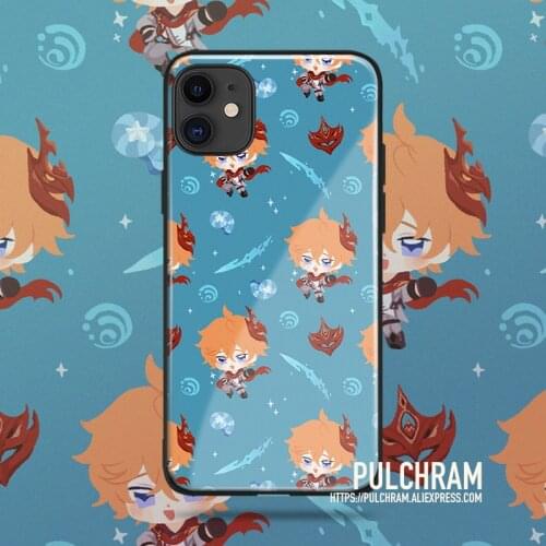 Genshin Impact tartaglia Glass Soft Silicone Phone Case Cover Shell for IPhone SE 6s 7 8 Plus X XR XS 11 12 Mini Pro Max