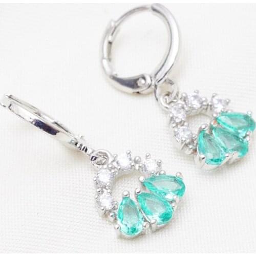 Hollow Design Lovely Hoop Earrings for Women Water Drop Zircon Earings White Gold Fashion Jewelry 2021 boucle oreille femme