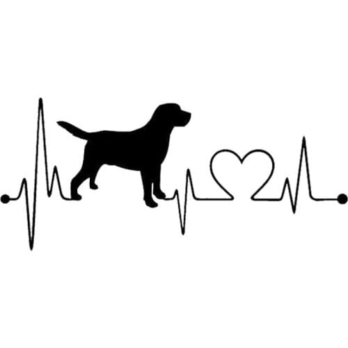 1 PCS 3D Labrador Retriever Heartbeat Love Sticker On Car Funny Stickers And Decals Vinyl Car Styling 17.8*7.8cm