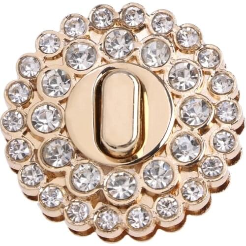 1PC Fashion New Women Rhinestone Metal DIY Clasp Turn Twist Lock For Handbag Shoulder Bag Purse Accessories