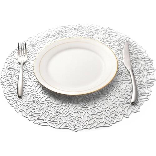 1pc Pvc Hollow Insulation Coaster Pads Table Bowl Mats Home Christmas Wedding Decor Heat Resistant Placemat For Dining Table