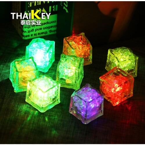 12pcs LED Ice Cubes DIY Colorful Flash LED Ice Cubes Wedding Festival Decor Party Decoration Glowing Light Drinking Ice Cubes