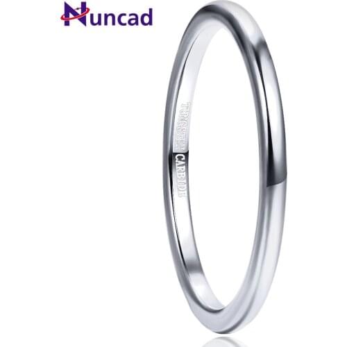2mm Tungsten Carbide Stacking Rings for Men Women High Polished Wedding Band Comfort Fit Size 6-12