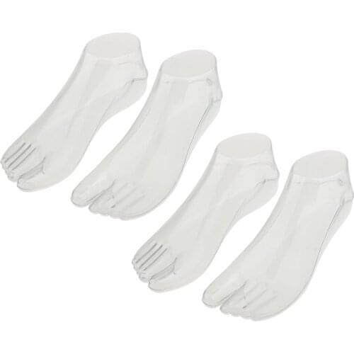 2Pair Female Feet Mannequin Foot Thong Style Sandal Sock Display Model Clear