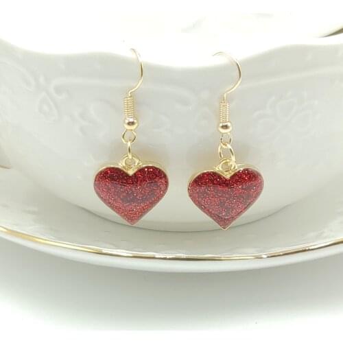 2019 Fashion Charm Red Starry Love Earrings Jewelry Boho Cute Cute Pendant Pendant Long Earrings Girl Jewelry Earrings
