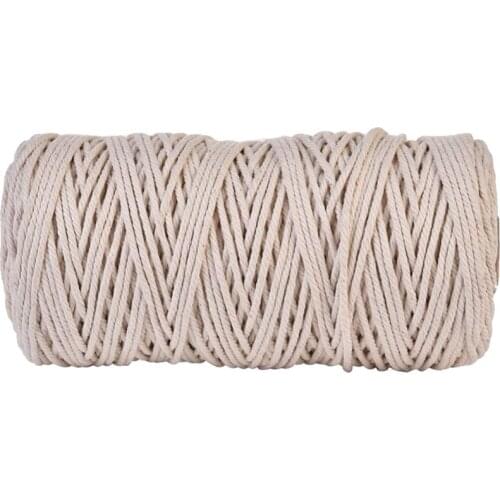 3Mmx200M Natural Handmade Cotton Cord Macrame Yarn Rope Diy Wall Hanging Plant Hanger Craft String Knitting