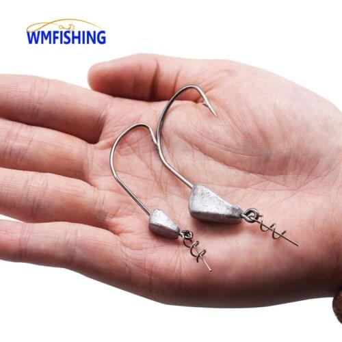 5PCS Jig Head Hook 3.5g/5g/7g/10g/15g/21g Weighted Spring Fishing Hook Hook with Centering Pin Crank Hook Peche