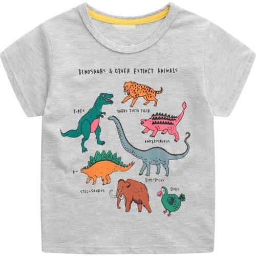 Bambino 2021 New Year Baby Boy Tee Summer Children Tops Dinosaur T-Shirts Cartoon Clothes 2-7Years Little Boys Cotton Clothing