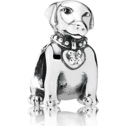 Authentic 925 Sterling Silver Bead Labrador Dog Charm Fit Fashion Women Pandora Bracelet Bangle Gift DIY Jewelry