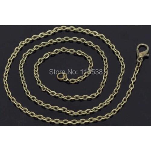 Free ship 20pcs/lot 3x2mm Antique Bronze/Silver/Gold color Cable Chains Link Necklace Finished 70cm copper long chains
