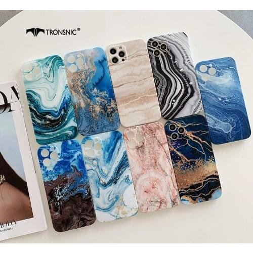 Marble Fully Protected Lens Phone Case for iPhone 12 11 Pro Max XR Xs Soft Matte Luxury Stone Case for iPhone 7 8 Plus Cover Hot