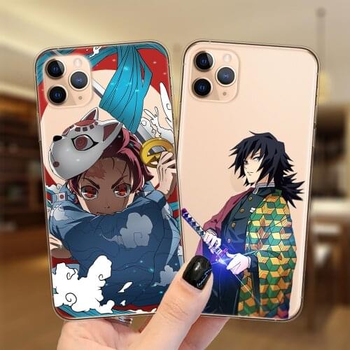 Demon Slayer Phone Case For iPhone 11 12 Pro Max 7 8 Plus X XR XSMax 12Mini Newest Japan Anime Kimetsu No Yaiba TPU Cover Coque