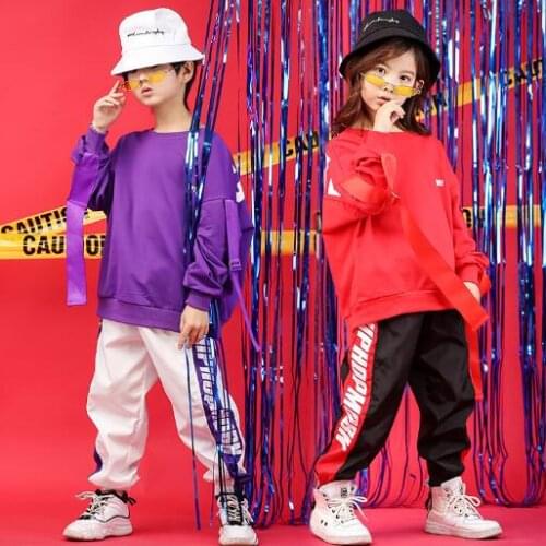 Children Hip Hop Clothing Outfits Casual Top And Pants for Girls Boys Jazz Dance Costume Ballroom Dancing Clothes Wear