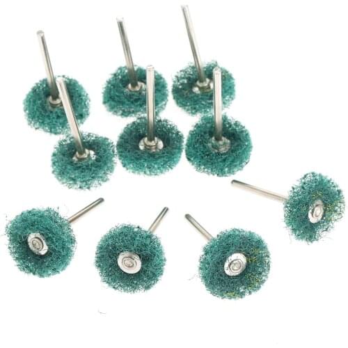 10Pcs 25mm Electric Grinding Brush Buffing Polishing Wheel Buffing Pad Brush for Dremel Rotary Tool 3mm Shank For Sanding