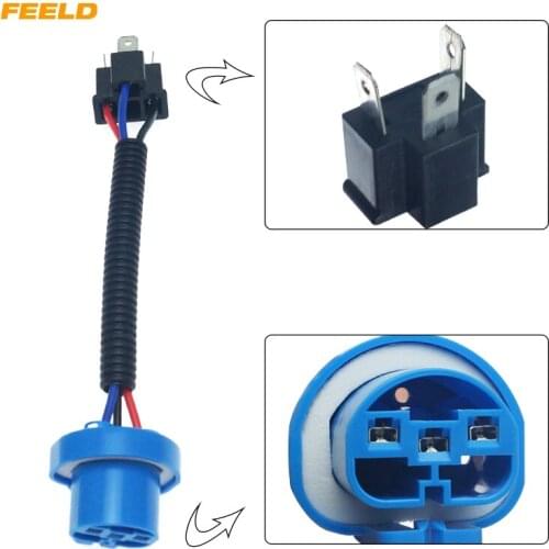 FEELDO 1PC Auto LED HID Bulb Lamp Socket Wire Adapter H14-11 To 9007-21 Headlight Wiring Cable Connector Plug #HQ6408