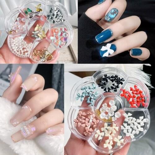 Manicure Mix Nail Rhinestones Nail Jewelry 3D Aurora Butterfly Bear Nail Gem Pearls Beauty DIY Decoration Nail Art Accessories