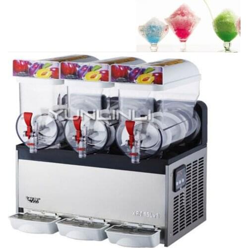 Snow Melting Machine Beverage Ice Machine Three Tanks of Commercial Slush Machine Beverage Ice Frozen Juicer XRJ15X3