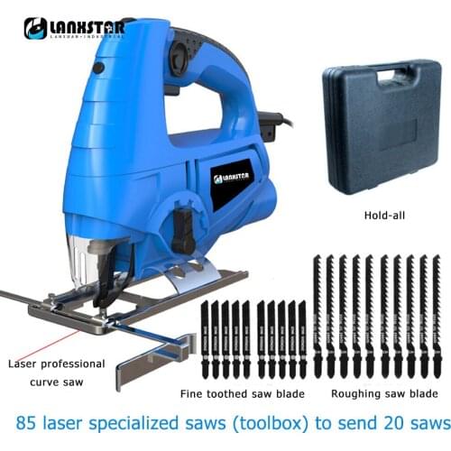 Lanxstar 220V Multi-function Laser Assisted Curve Saw, Saw Cutting Machine Professional Woodworking Electric Tools