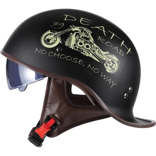Retro Motorcycle Vintage Helmet Open Face Moto Unisex Scooter Motocross Biker Motorbike Racing Riding Helmet With Men Casco
