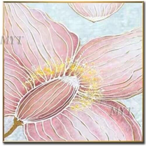 Pink Flower Wall Art Top Artist Pure Hand-painted Top Quality Abstract Oil Painting On Canvas Handmade Unframed Oil Painting