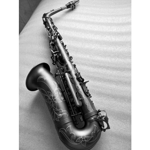 New high quality Alto saxophone All black Matte alto Saxophone and case