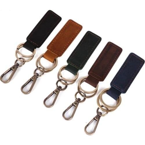 Personality Genuine Leather Key Chain Retro Cowhide Leather Car Key Ring Creative Small Gift Artware F773