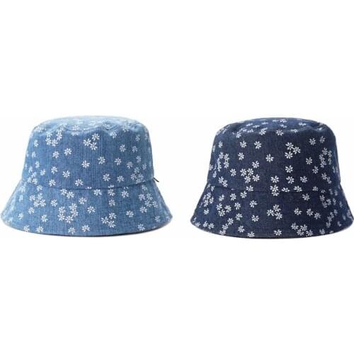 Womens Basin Hats Summer Female Ladies Casual Cotton Sport Bucket Hats Floral printed Washed Fisherman Caps Panama Gorros