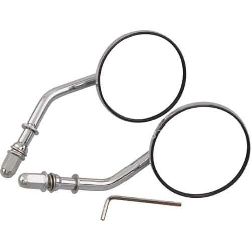A Pair Classic Retro Adjustable Chrome Bezel Round Rearview Mirrors 8 MM Fits For Motorcycles Universal
