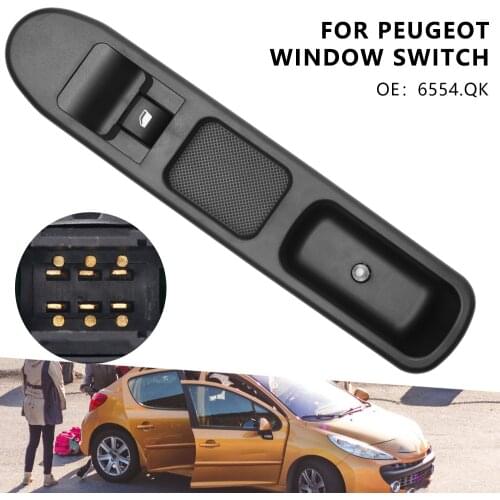 6 Pin Electric Window Switch Unit Front Passenger Side for PEUGEOT 207 OE 6654QK Auto Replacement Interior Parts Accessories