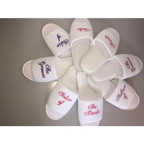 Personalized titles groom bridesmaid sister of the bride spa slippers wedding birthday Hen night party favors company gifts