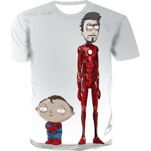 2020 Popular new 3D t-shirt mens versatile short sleeve personalized creative cartoon characters versatile Street Top Mens T-s